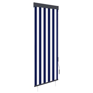 vidaXL Store roulant d'extérieur 60x250 cm Bleu et blanc