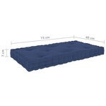 vidaXL Coussins de plancher de palette 4 Pièces Bleu marine clair Coton