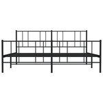 vidaXL Cadre de lit métal sans matelas avec pied de lit noir 180x200cm