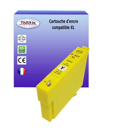 Cartouche compatible avec  epson 502xl (c13t02w44010/c13t02v44010) jaune - t3azur