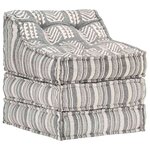 vidaXL Pouf modulaire Gris rayé Tissu