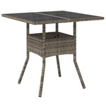 vidaXL Ensemble à manger de jardin et coussins 5 Pièces gris rotin verre