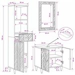 vidaXL Ensemble de Meubles de Salle de Bain 3 pc 62 x 33 x 58 cm