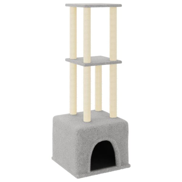 vidaXL Arbre à chat avec griffoirs en sisal gris clair 133 5 cm
