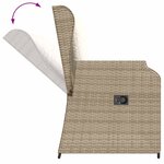 vidaXL Salon de jardin avec coussins 3 Pièces beige résine tressée