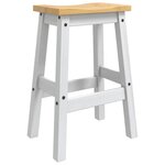 vidaXL Tabouret de bar 2 pc Blanc et Cire de Miel 44 x 30 x 63 cm