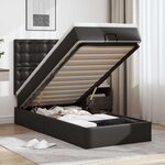VidaXL Cadre de lit ottoman avec matelas noir 100x200 cm similicuir
