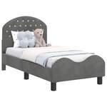 vidaXL Cadre de lit pour tout-petit avec tête de lit Gris foncé