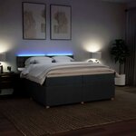 vidaXL Sommier à lattes de lit avec matelas Gris foncé 200x200cm Tissu