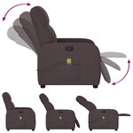 vidaXL Fauteuil de massage inclinable Marron foncé Tissu