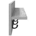 vidaXL Porte-manteau mural avec étagère Sonoma gris 80 x 10.5 x 18 cm