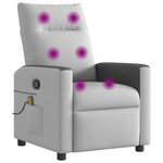 vidaXL Fauteuil de massage inclinable gris nuage tissu