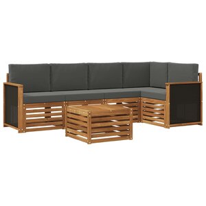 vidaXL Ensemble de canapés d'extérieur 5 pc Naturel et Anthracite