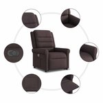 vidaXL Fauteuil inclinable marron foncé tissu