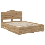 vidaXL Cadre de lit Chêne artisanal 140 x 190 cm Bois d'ingénierie