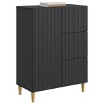 vidaXL Buffet avec tiroir Noir 66 x 34 5 x 90 cm Bois d'ingénierie