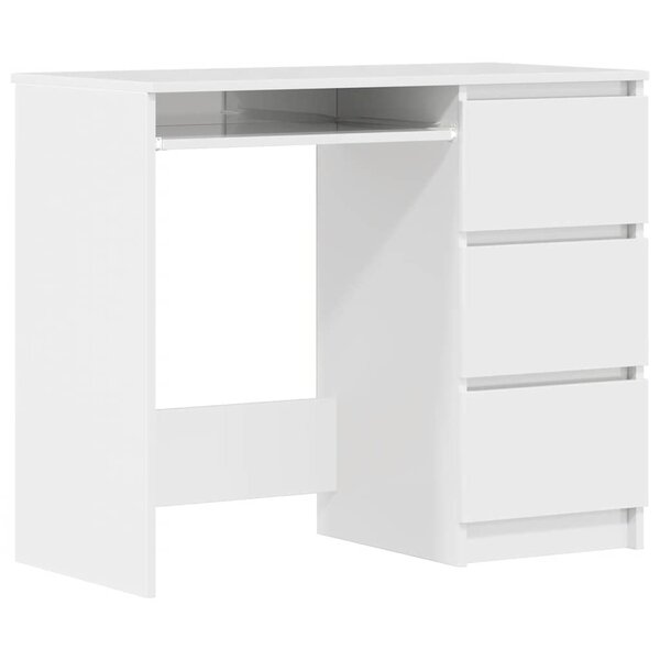 vidaXL Bureau Blanc brillant 90x45x76 cm Bois d’ingénierie