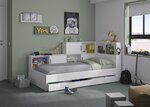 Lit rangement erwan 90x200 blanc