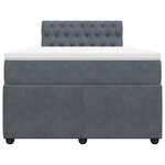 vidaXL Sommier à lattes de lit et matelas gris foncé 120x190cm velours
