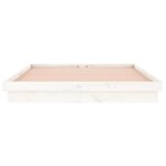 vidaXL Cadre de lit à LED sans matelas blanc bois massif