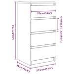 vidaXL Buffet chêne noir 37 5x35x76 cm bois d'ingénierie