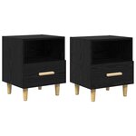 vidaXL Cabinet de chevet 2 Pièces Chêne noir 40 x 35 x 47.5 cm