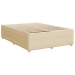vidaXL Sommier à lattes de lit avec matelas Crème 160x200 cm Tissu