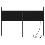 vidaXL Headboard de Rangement avec Station de Charge Chêne noir 120 cm