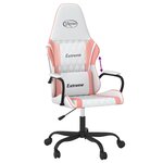 vidaXL Chaise de jeu Blanc et rose Similicuir