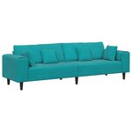 vidaXL Canapé en velours avec coussin avec oreiller Turquoise 208 cm Velours