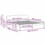 vidaXL Cadre de lit avec tête de lit 180x200 cm en bois massif de pin