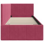 vidaXL Cadre de lit d'angle Rouge bordeaux 80 x 200 cm Velours