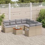 vidaXL Ensemble de canapé de jardin 9 Pièces beige et gris clair