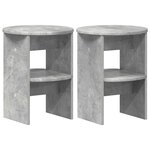 vidaXL Meuble d'appoint 2 Pièces Gris Béton Ø40 x 50 cm Bois d’ingénierie
