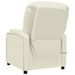 vidaXL Fauteuil de massage blanc crème similicuir