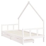 vidaXL Cadre de lit d'enfants tiroirs blanc 90x190 cm bois pin massif