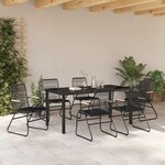 vidaXL Ensemble de salle à manger pour jardin 7 Pièces Noir Rattan PVC