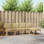 vidaXL Ensemble de canapés d'extérieur 5 Pièces Blanc et Beige