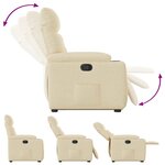 vidaXL Fauteuil inclinable Crème Tissu
