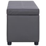 Banquette pouf tabouret meuble banc avec compartiment de rangement 115 cm gris synthétique 3002162