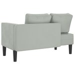 vidaXL Chaise longue avec coussins gris clair velours