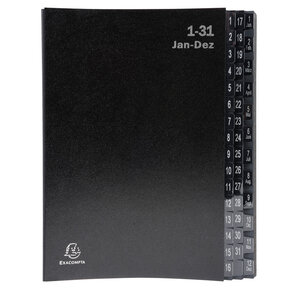 Trieur rigide économique 32 compartiments alphanumériques 24 x 34 Noir EXACOMPTA