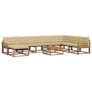 vidaXL Ensemble de canapés d'extérieur 9 Pièces Naturel et Beige
