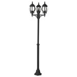 BRILLIANT - ISTRIA Lampadaire extérieur coloris noir - aluminium/verre E27 3x60W