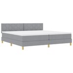 vidaXL Lit boxspring avec matelas Gris clair 200 x 200 cm tissu