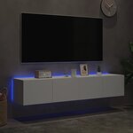 vidaXL Meubles TV muraux avec lumières LED 2 Pièces blanc 80x35x31 cm