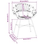 vidaXL Chaise de salle à manger 2 pc Rotin et métal Noir