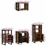 vidaXL Ensemble de mobilier de salle de bain avec étagère 4 Pièces