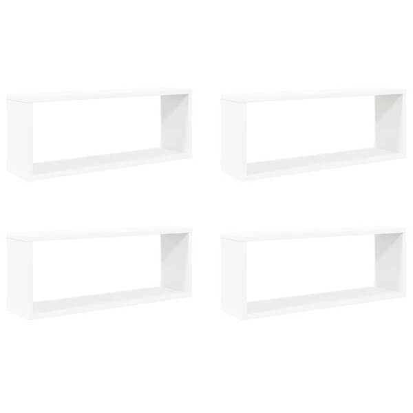 vidaXL Étagères murales cube 4 Pièces Blanc 60x15x23 cm Bois d’ingénierie