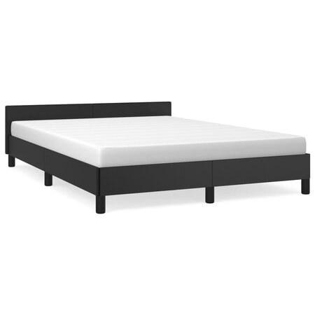 vidaXL Cadre de lit avec tête de lit Noir 140x200 cm Similicuir